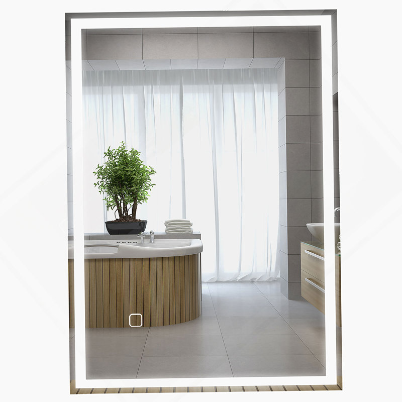 Dimmable Bathroom Mirror With LED Lights, 3 Colors & Memory Function