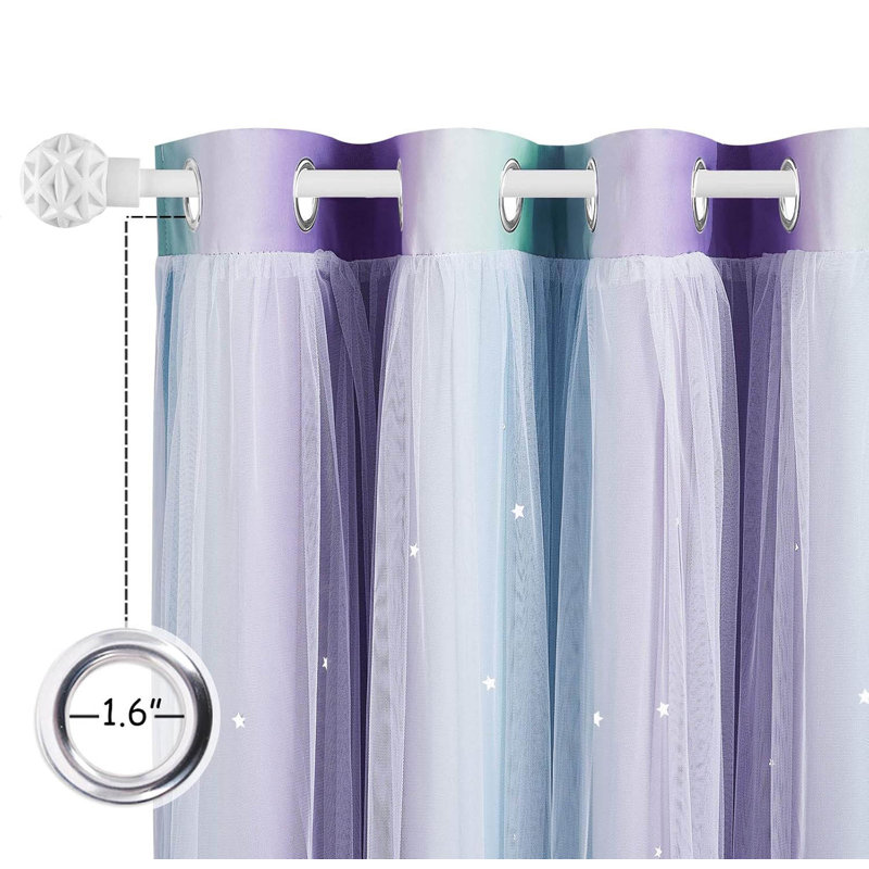 Blackout Curtain Pair, Purple/Blue