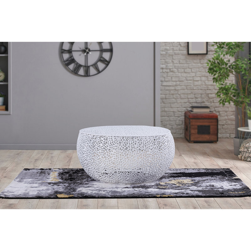 Table basse ronde (inventaire NJ), Blanc