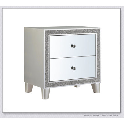 Table de chevet à finition miroir Sliverfluff