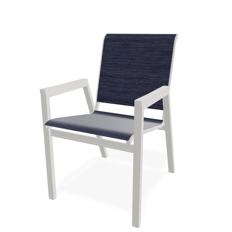 Bazza Outdoor Dining Chair, Collect Indigo, Snow