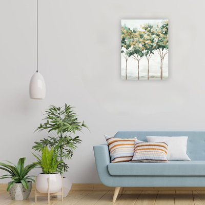 Green And Gold Trees Canvas Wall Art Home Decoration 24 X 18 Inch