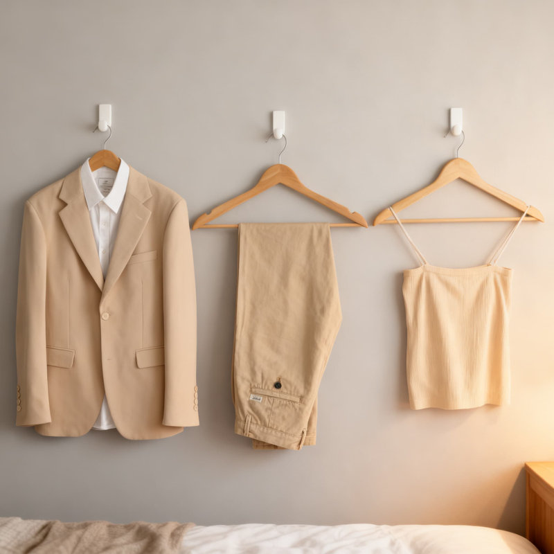 Cintres de qualité supérieure en bois pour organisation de garde-robe professionnelle et personnelle - paquet de 30, Natural