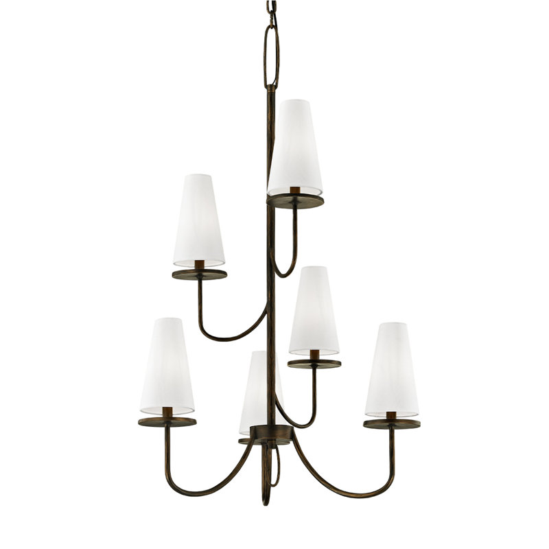 Marcel 6 - Light Chandelier, Textured Bronze