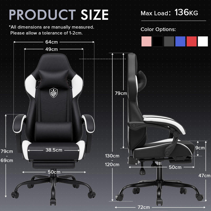 LUCKRACER Game Chair, White