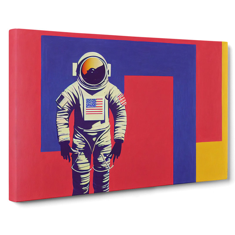 XXX-H1022-WF-977X Astronaut Block - Wrapped Canvas Print, 35cm H x 50cm W x 3cm D