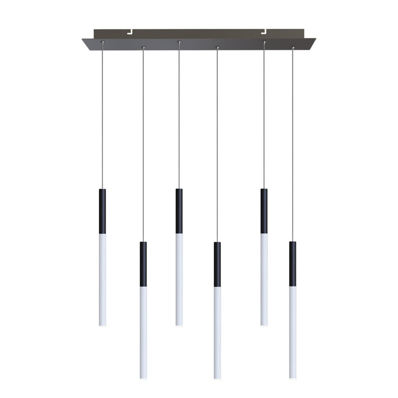 Baileyton 6 - Light Kitchen Island Pendant, Black/White