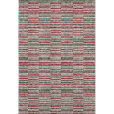 Premium Machine Washable Prisco Red Rug