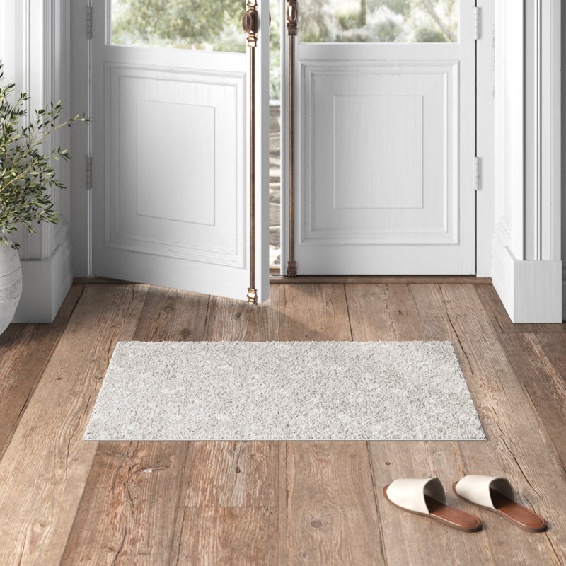 Asyana Esmee Shag White Rug, Rectangle 2' x 3'