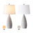 26" Farmhouse Resin white Table Lamp with Pre-Assembled Linen Shade and 3-Way Dimmable