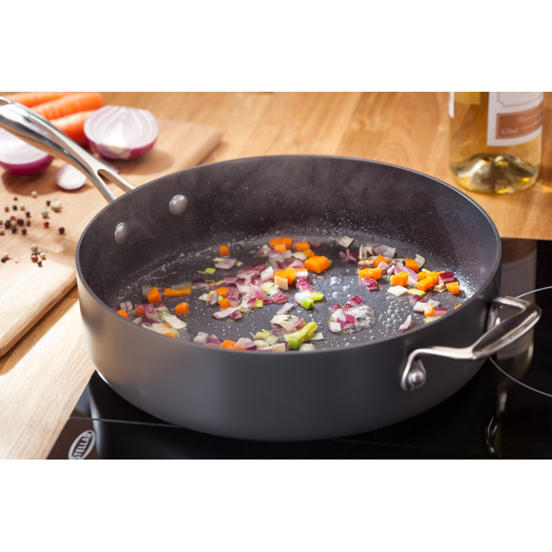 Stellar Hard Anodised Non-Stick Saute Pan with Lid