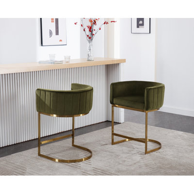 Naysharn Upholstered Counter Stool with Metal Frame