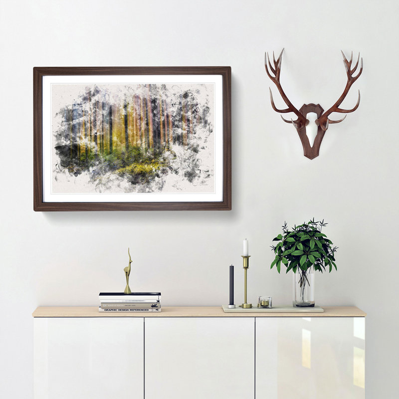 Forest Dreams - Picture Frame Painting Print, 62cm H x 87cm W x 2cm D, Walnut Framed