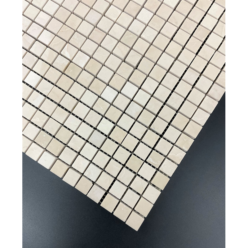 5/8 X 5/8 Grid Marble Mosaic Tile, Royal Beige