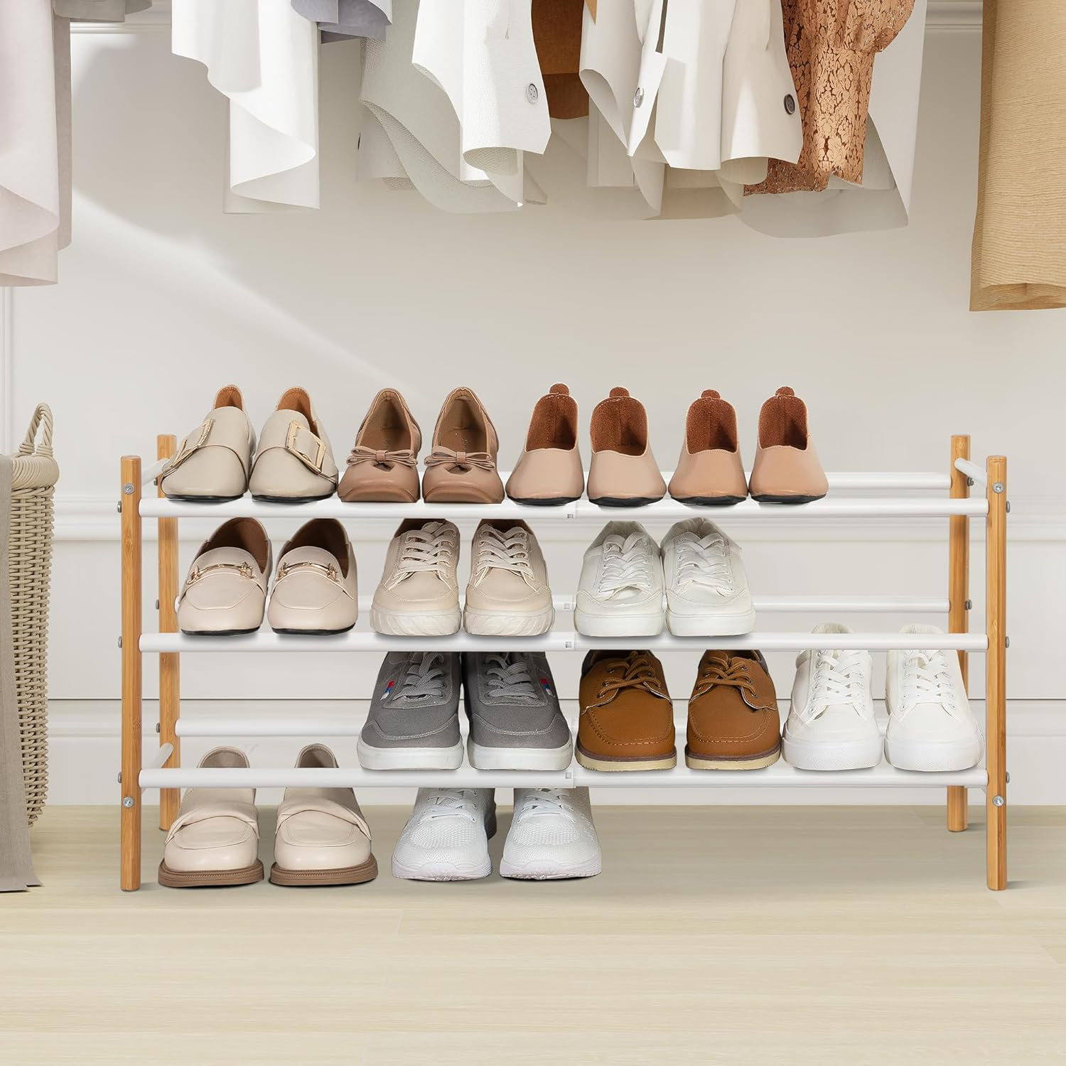 Ebern Designs Shoe Rack, Wardrobe Expandable Shoe Cabinet Storage Rack ...