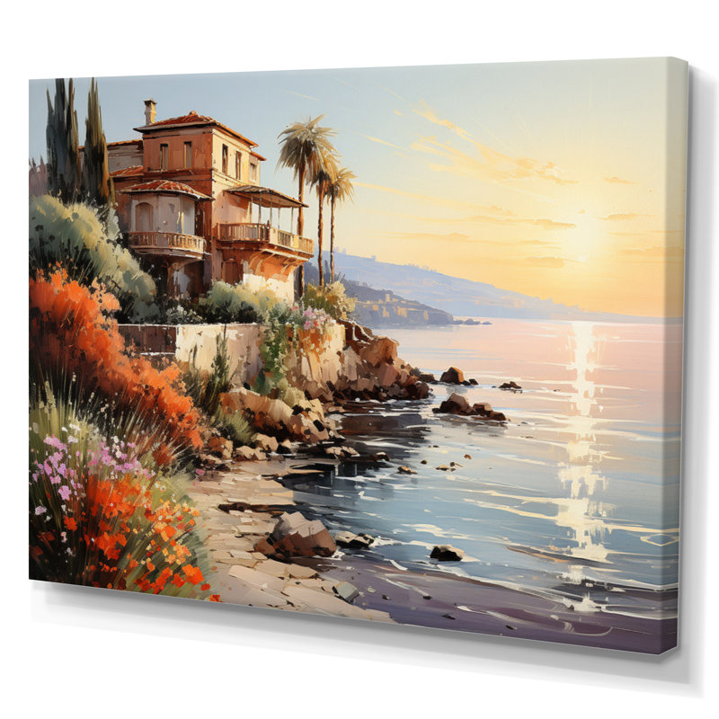 Espagne, coucher de soleil, Coastilne, reproduction sur toile, Toile tendue, H 30 po x l 40 po x P 1,5 po