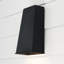 7.5" W Integrated LED Outdoor Night Sky Friendly Enclosed Rectangular Wall Lantern in Black-107178916