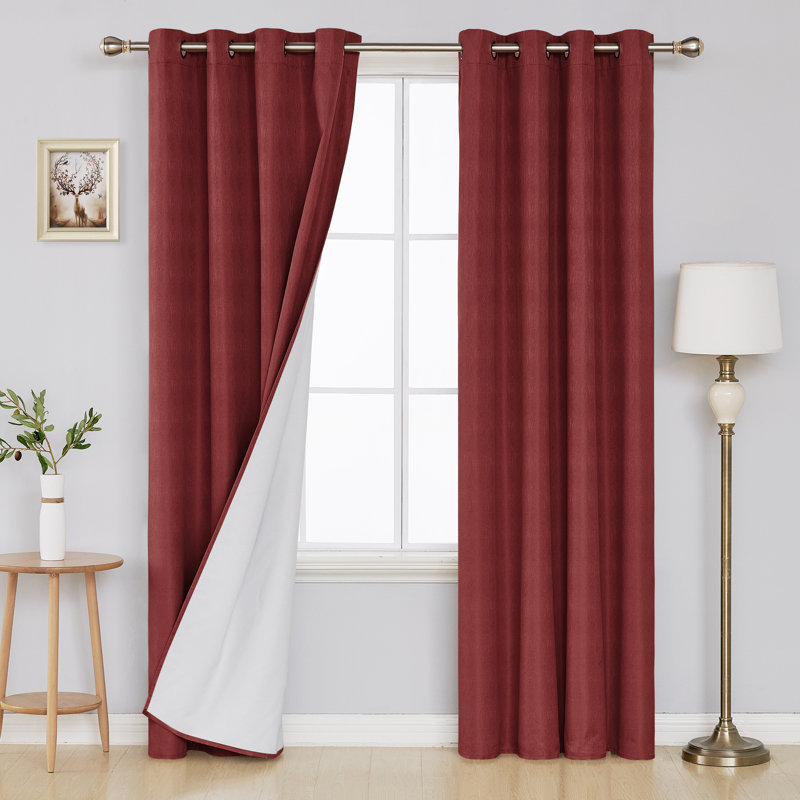 Onerva Blackout Curtain Pair, Navy Blue, 52'' W x 45'' L