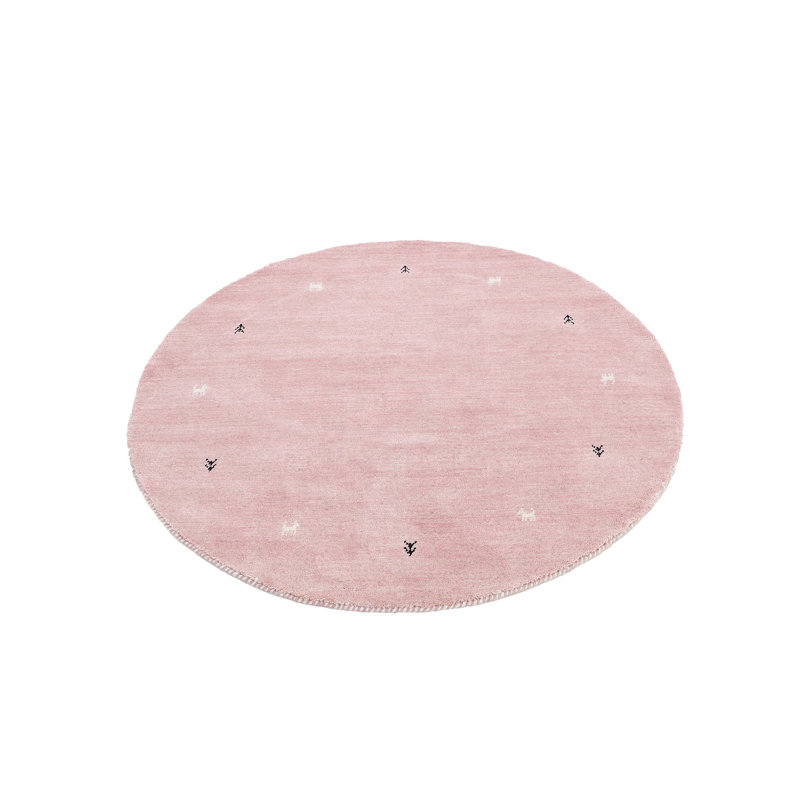 Handwoven Wool Gabbeh Uni Orange Rug, Round 200cm