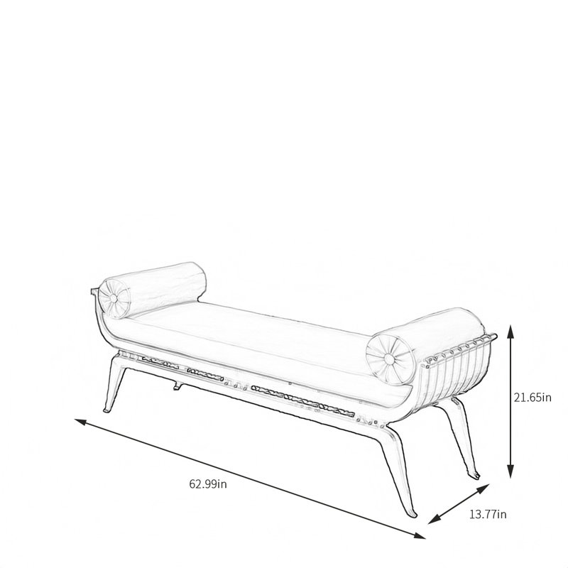 Upholstered Bench, Yellow