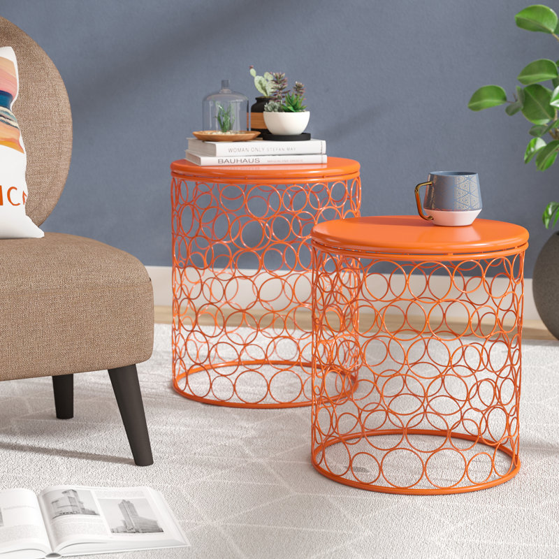 Tabouret d'appoint Quisenberry, Rouge / orange