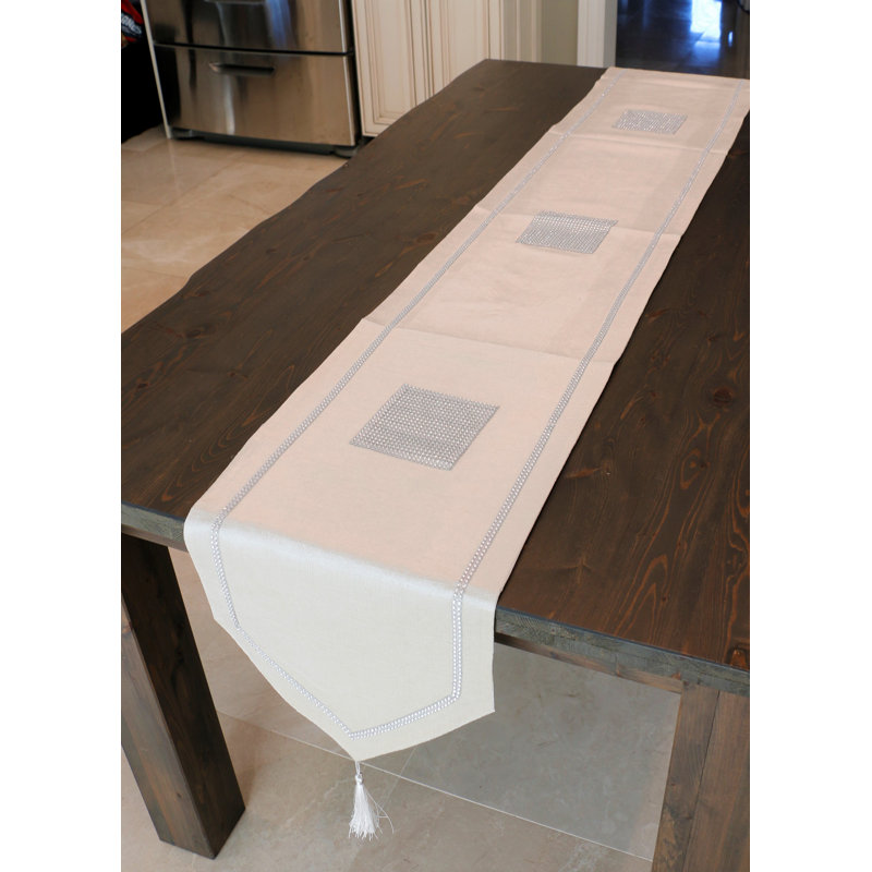 Chemin de table Dysart, Ivoire, 13 po x 72 po