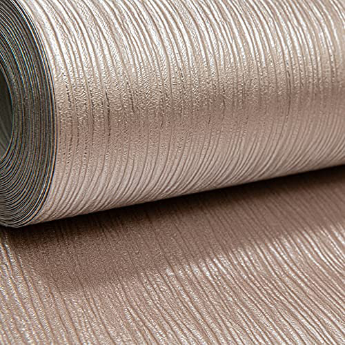 Hourigan Plain Rose Gold  Metalic Textured Wallpaper 10m x 53cm Roll