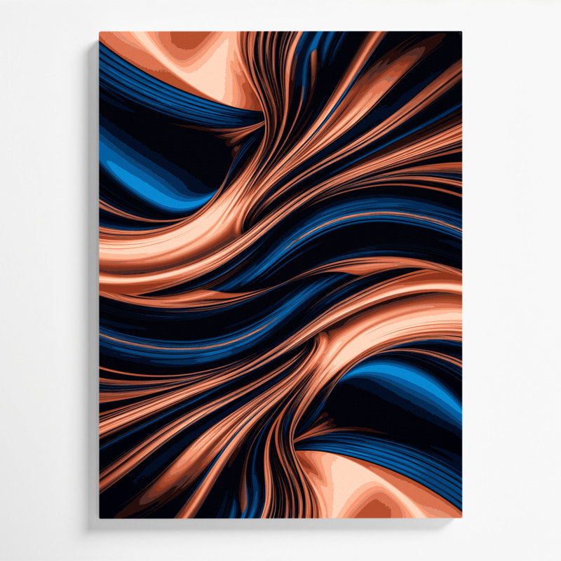 Art numérique sur toile, abstraction numérique 66, H 16 po x l 20 po