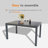7 Piece Aluminum Outdoor Patio Dining Table Set With Extendable Table And Cushions-353643833