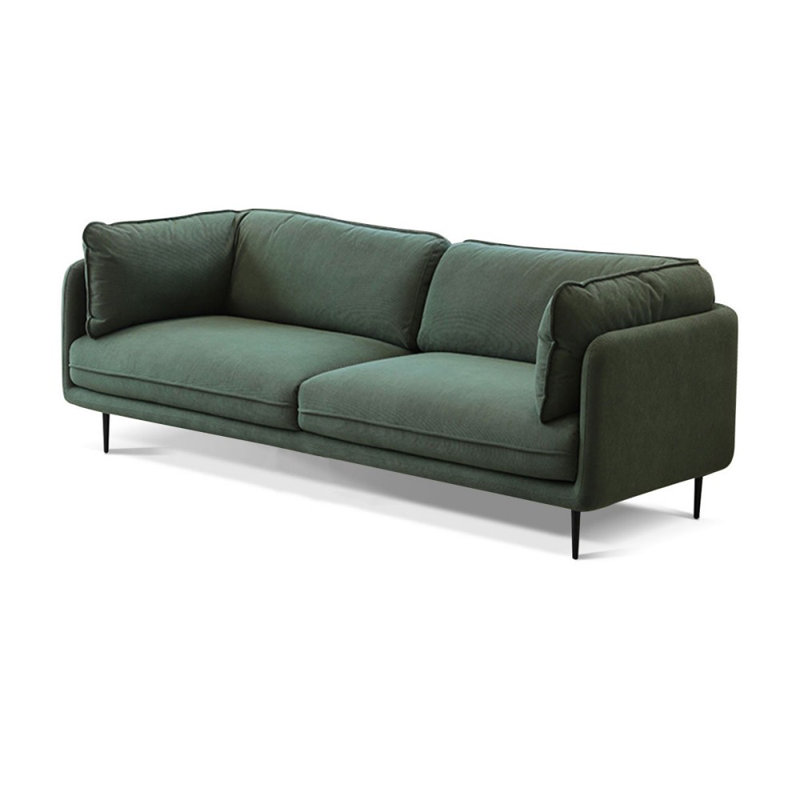 Coussin en velours côtelé vert, H 33,46 po x l 70,87 po x P 37,40 po