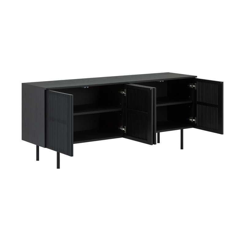 Ensemble repas rond 47 po Buffolino, Noir