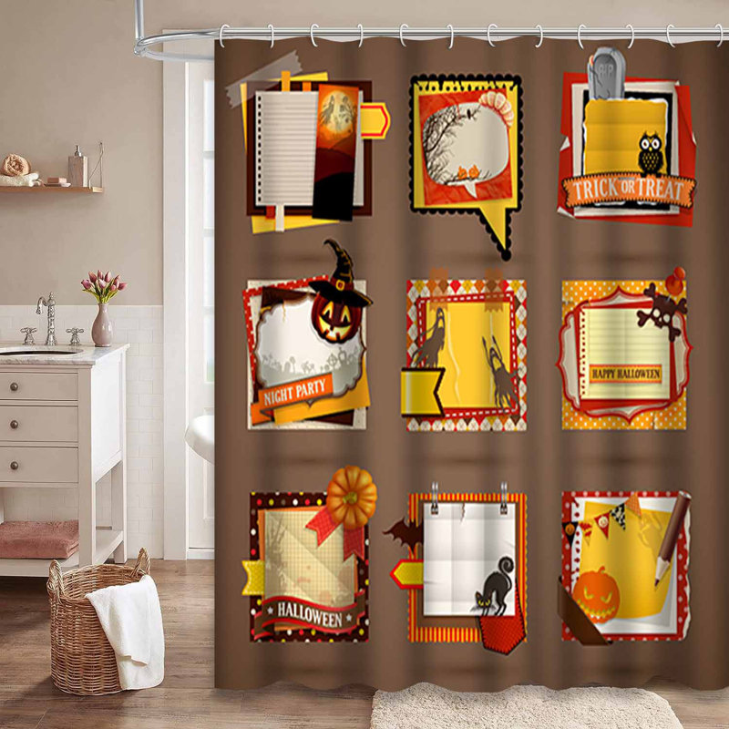 Rideau de douche jaune imperméable, rideaux de douche pour la salle de bain avec 12 crochets, 72" L x 72" W