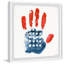 Impression encadrée « American Flag handprint »-51961038