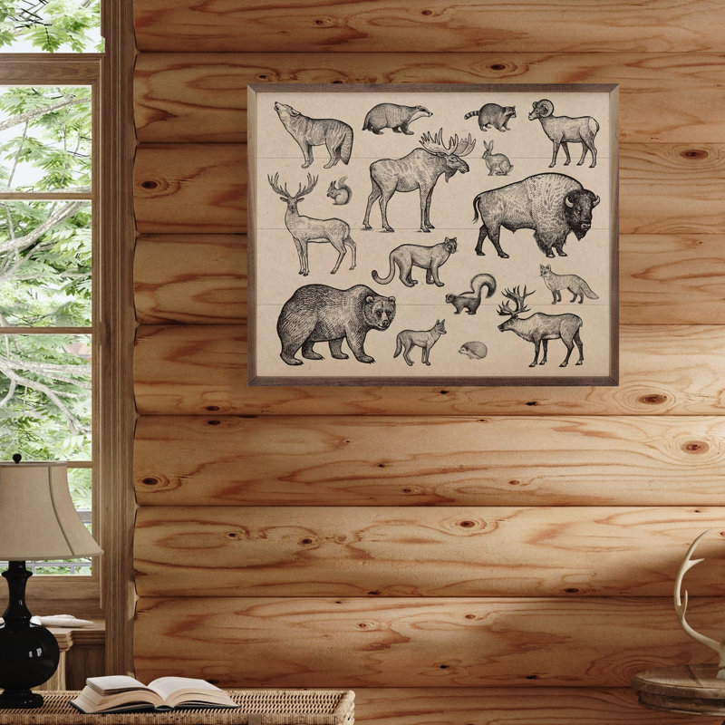 North American Animals, 16" H x 20" W