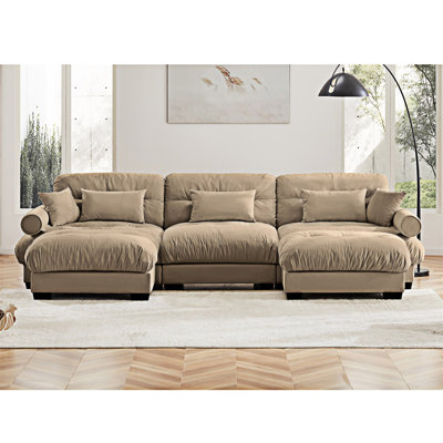 Modular Sectional Sofa Couch With Convertible Ottomans