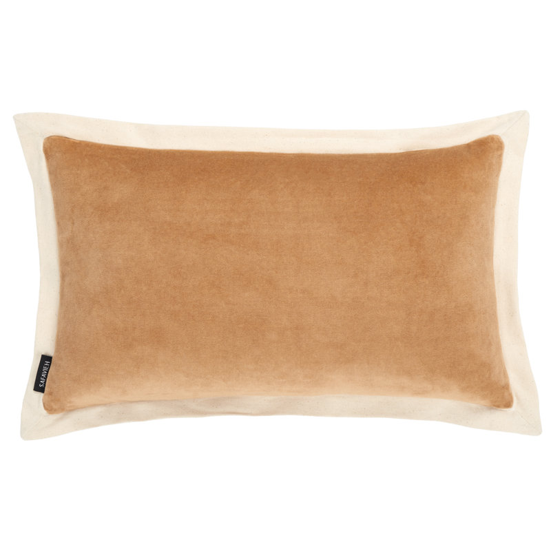 Coussin en coton Jordy, H 12 po x l 20 po, Chameau, Rectangulaire