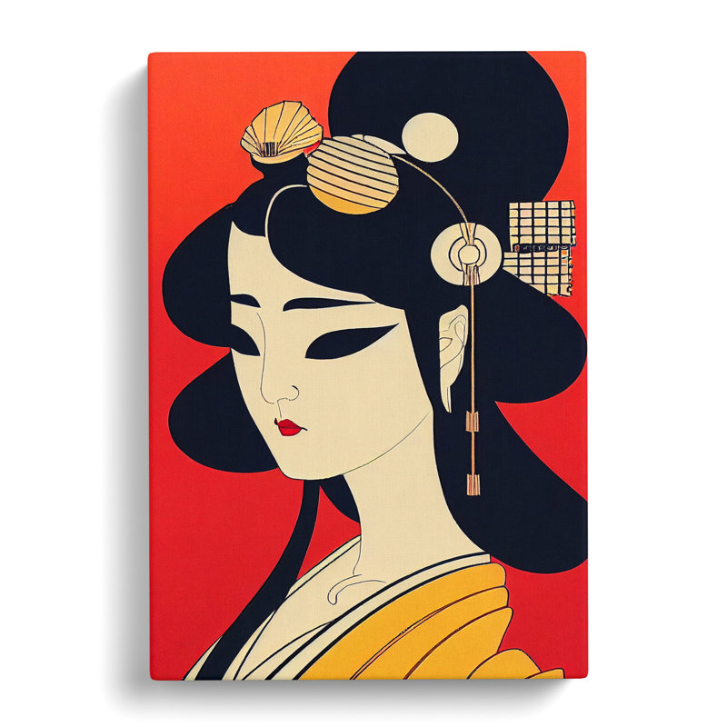 Geisha Profile No.1 - Wrapped Canvas Print, 50cm H x 35cm W x 3cm D