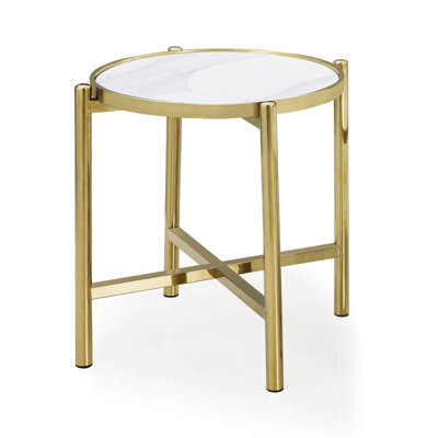 Stone Top End Table