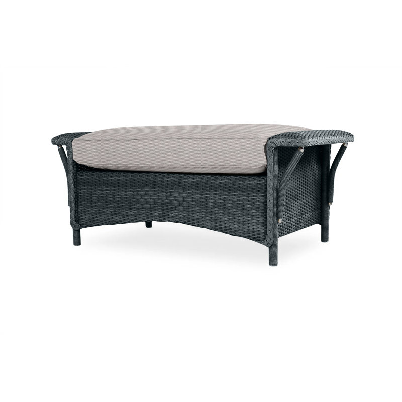 Nantucket Outdoor Ottoman, Sailcloth Seagull, Ebony