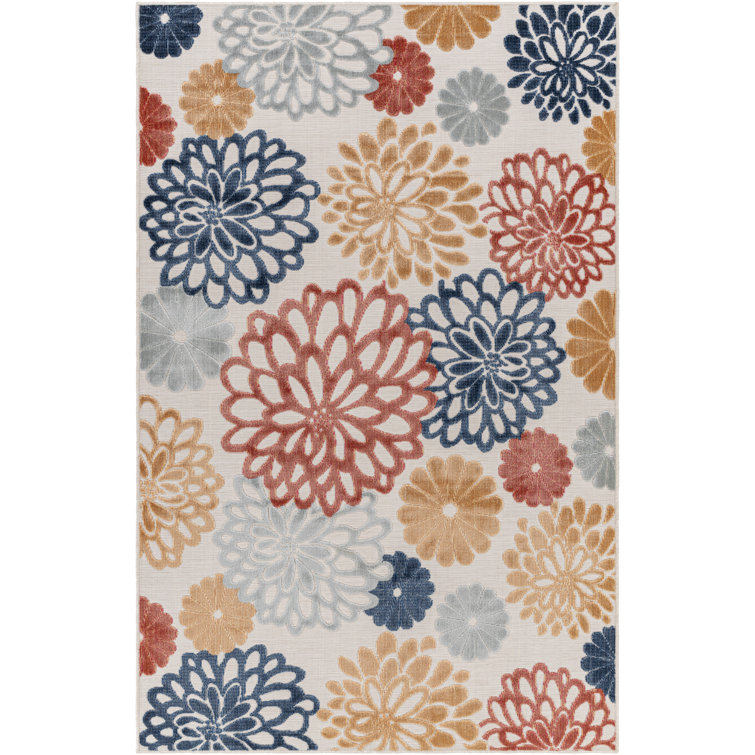 Red Barrel Studio® Floral Indoor / Outdoor Rug & Reviews | Wayfair