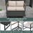 4-Piece Patio Furniture Set with Black Frame and Beige Cushions – Durable Metal Outdoor Conversation Set with Coffee Table for Courtyard, Balcony, and Patio