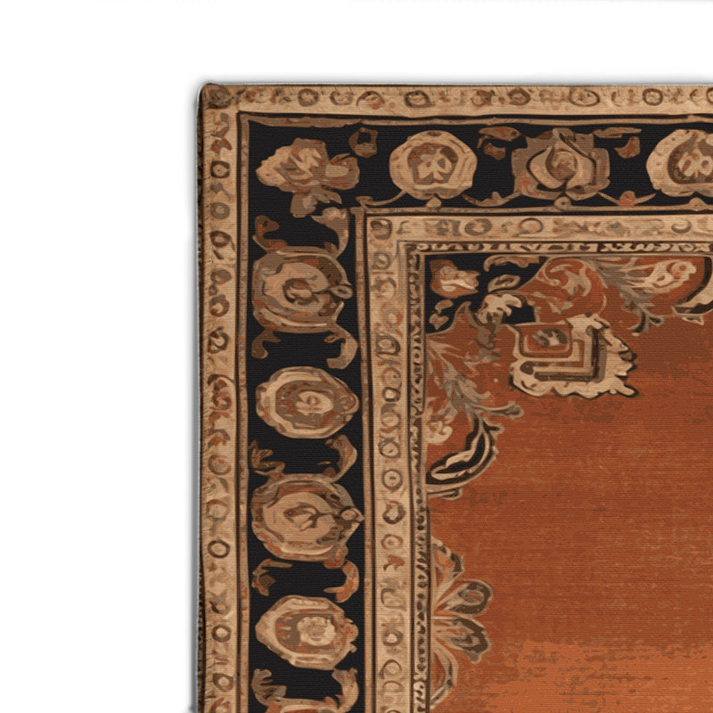 Tapis d'intérieur et d'extérieur brun français, Rectangle 4pi x 6 pi