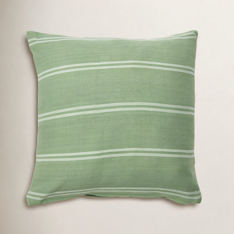 Hudie Striped Cotton Throw Pillow, Green, Pillow Cover Only - No Insert