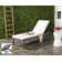 Centerview 74.4" Long Reclining Acacia Single Chaise with Cushions