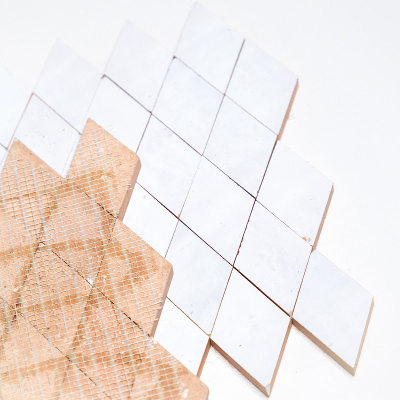 Gemma 3.75" x 2.25" Glass Mosaic Wall Tile, White