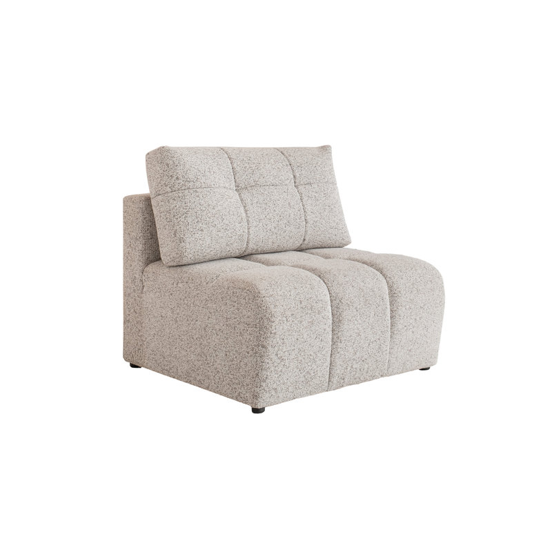 Lulu Upholstered Armless Chair, Light Grey