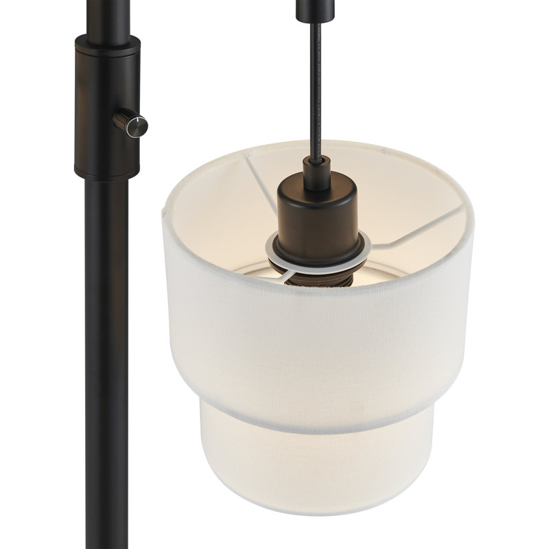 Lampe sur pied à branches 64,5 po style traditionnel avec abat-jour tambour