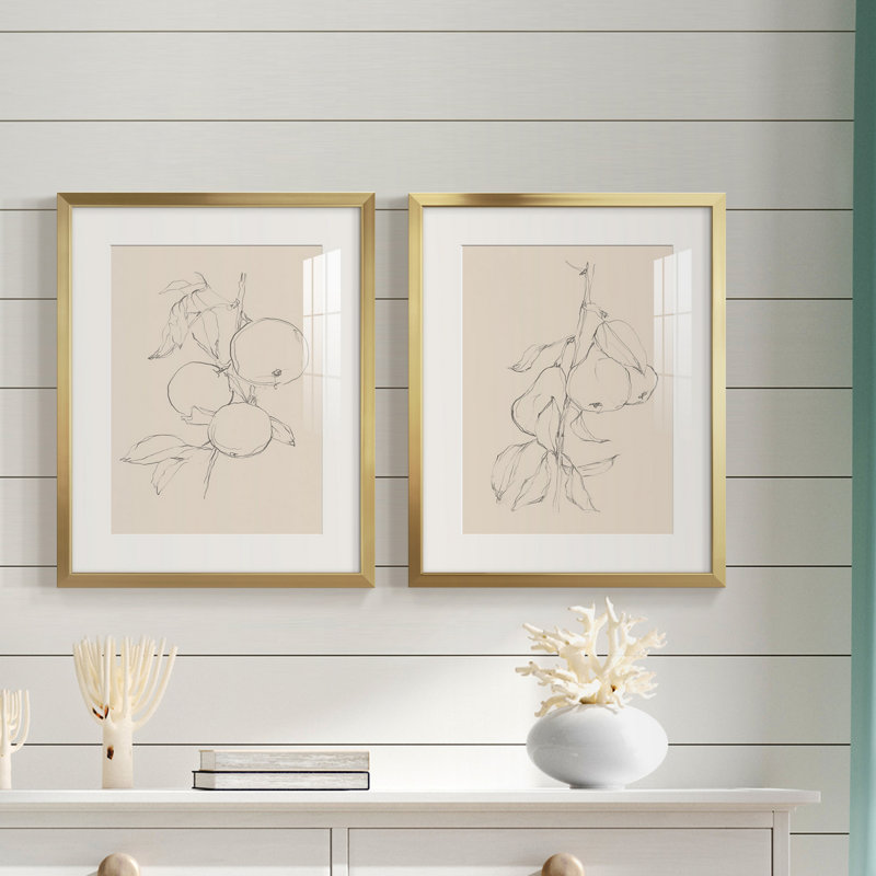 «Fruit Contour Study I», reproduction encadrée de qualité supérieure, prête à être accrochée