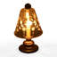 Petite lampe de table moderne en bois massif brun avec abat-jour en verre pour le salon de la chambre à coucher, ampoule incluse