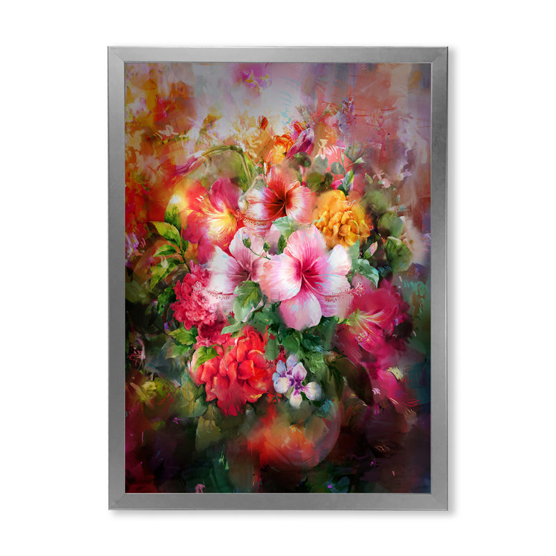 Fleurs de jardin Wasay, H 36 po x l 24 po x P 1 po, Cadre photo argenté